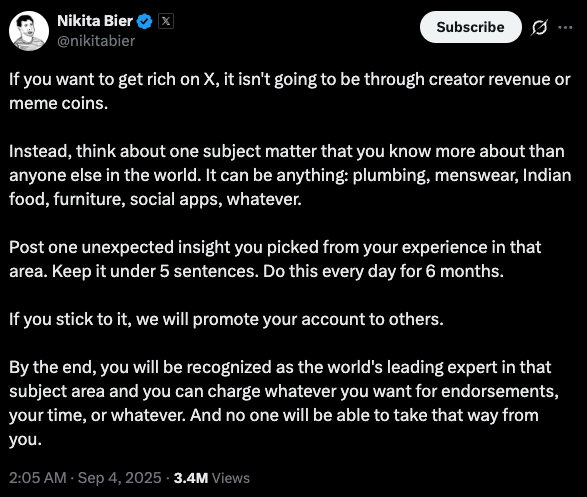 Nikita's tweet